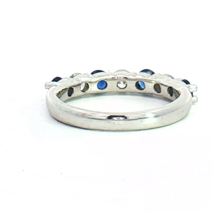 PLATINUM DIAMOND AND SAPPHIRE BAND, ESTATE