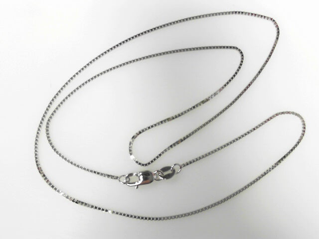 14K White Gold Box Chain 16", New