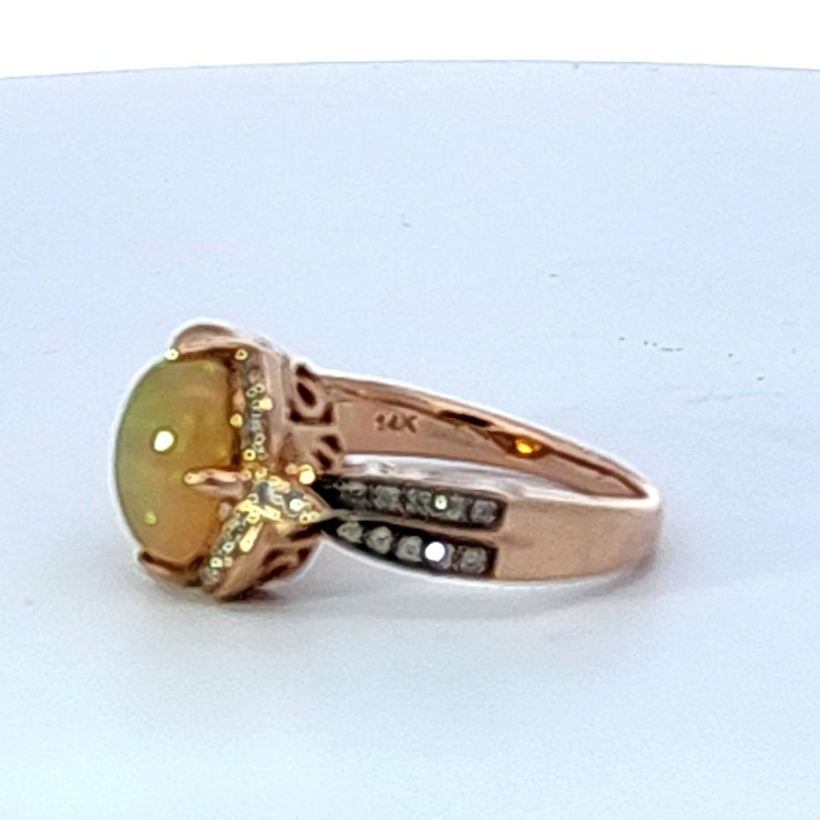 LEVIAN 14K ROSE GOLD OPAL RING, ESTATE