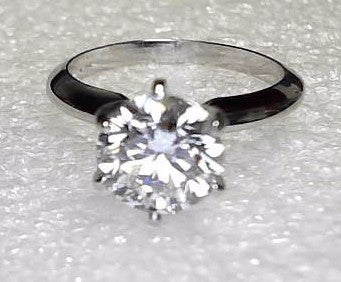 14K White Gold Lab Diamond Ring 2.19  ctw New