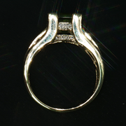 LEVIAN 14K YELLOW GOLD PERIDOT AND DIAMOND RING. ESTATE