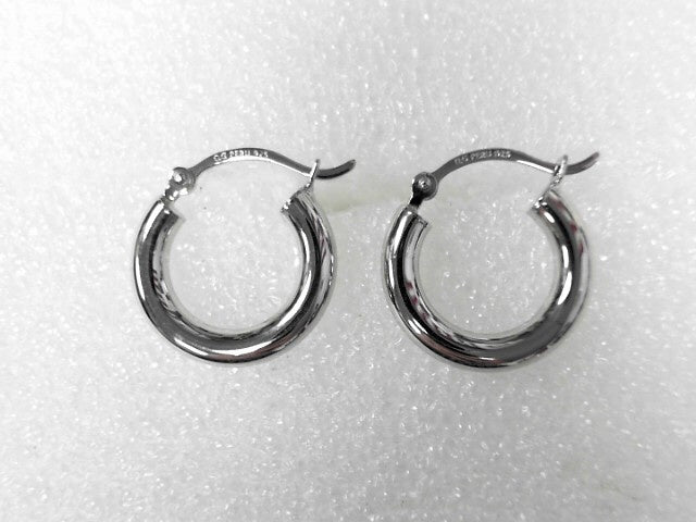 Sterling Silver 3mm Tube Hoop Earrings, New