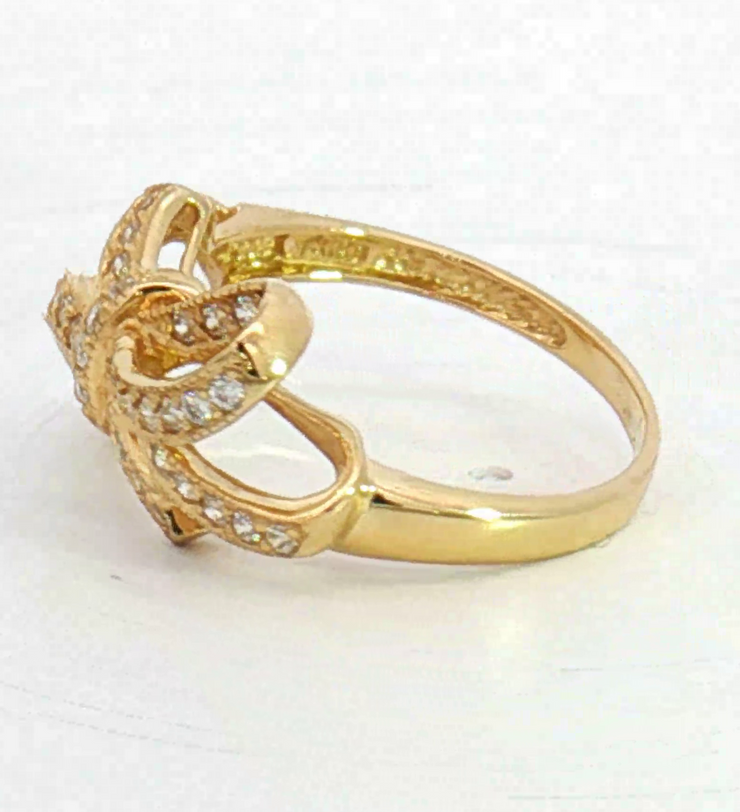 14K YELLOW GOLD BOW RING, ESTATE