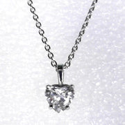 14KW 18" 1.00 carat Heart Lab Diamond Pendant 14kw, New