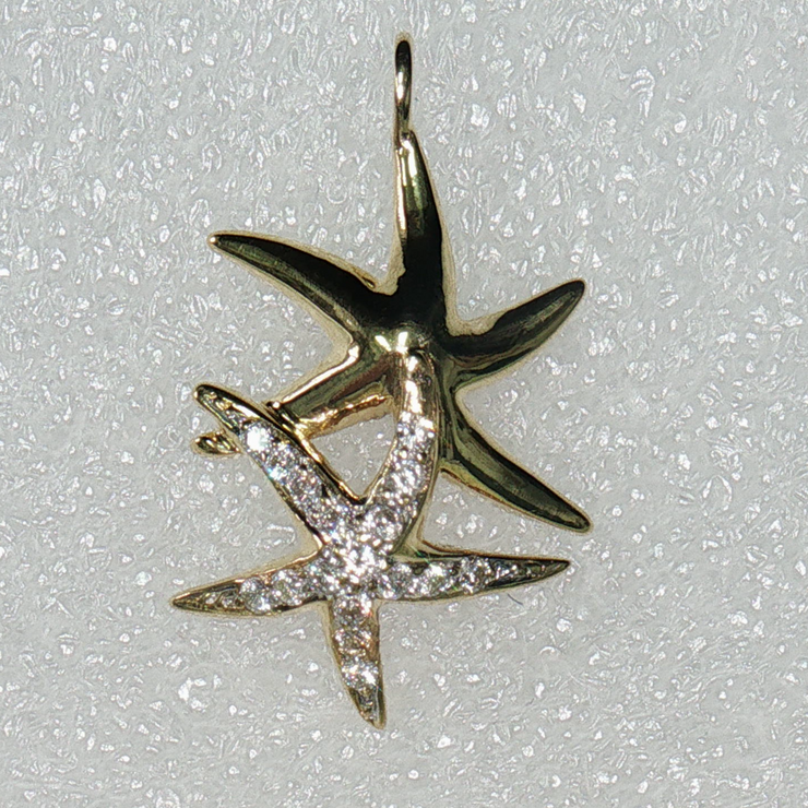 18K YELLOW GOLD STARFISH PENDANT, ESTATE