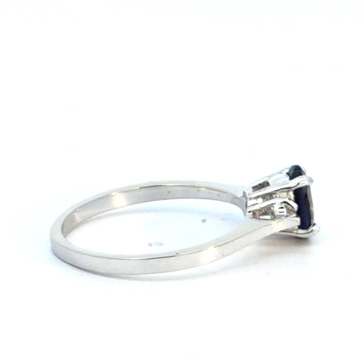 10K WHITE GOLD IOLITE RING, ESTATE