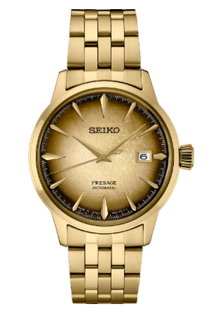 Gold-Tone Stainless Steel Seiko Presage "Cocktail Time" US Special Creation Automatic Watch SRPK48, New