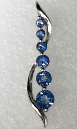 10K Blue Topaz Pendant, Estate