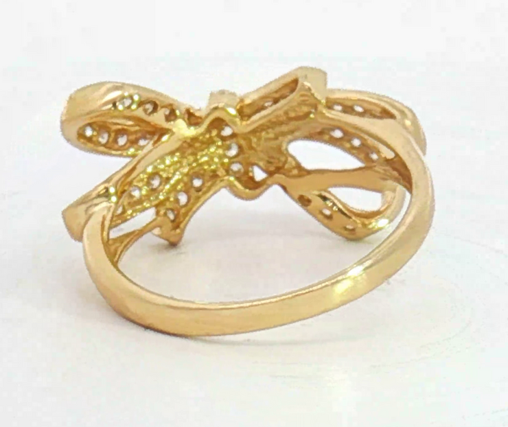 14K YELLOW GOLD BOW RING, ESTATE