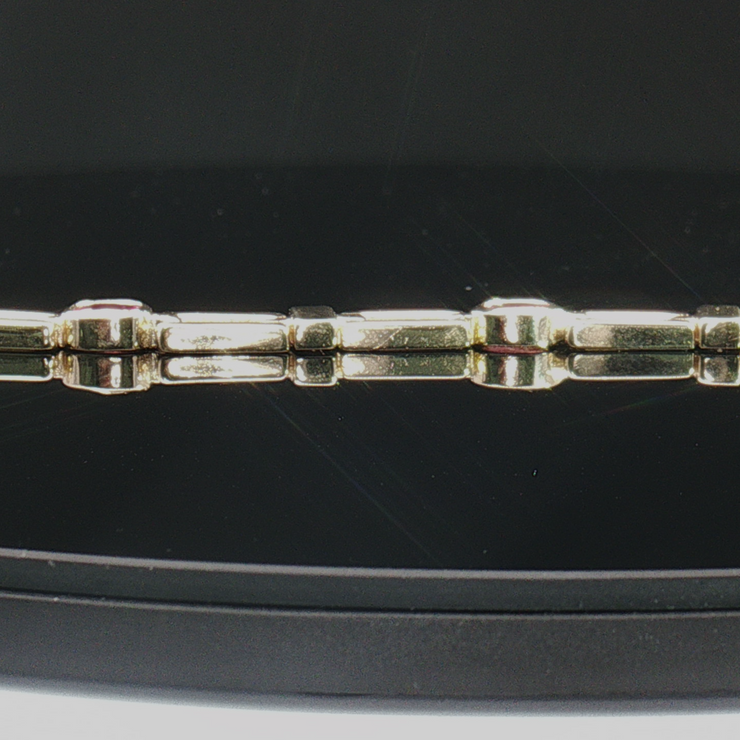 14K YELLOW GOLD PINK SAPPHIRE BRACELET, ESTATE