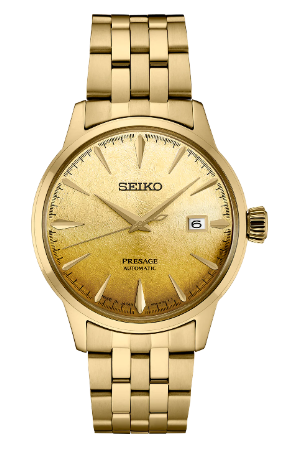 Gold-Tone Stainless Steel Seiko Presage "Cocktail Time" US Special Creation Automatic Watch SRPK46, New