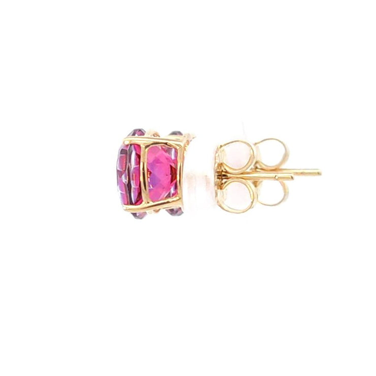14K PINK TOPAZ STUDS, ESTATE