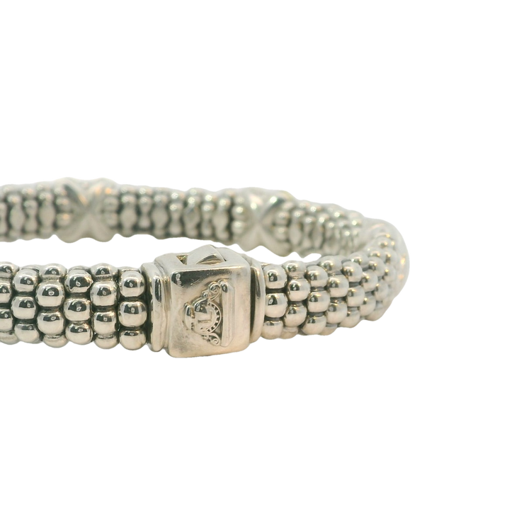 LAGOS 18K AND STERLING SILVER CAVIAR BRACELET, ESTATE