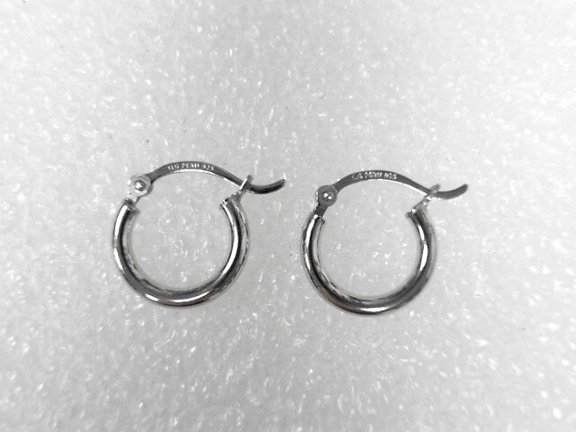 Sterling Silver 2mm Hoop Earrings, New