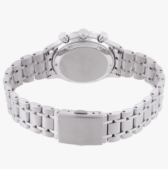 Stainless Steel Seiko Essentials Chronograph Watch SSB481, New