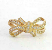 14K YELLOW GOLD BOW RING, ESTATE