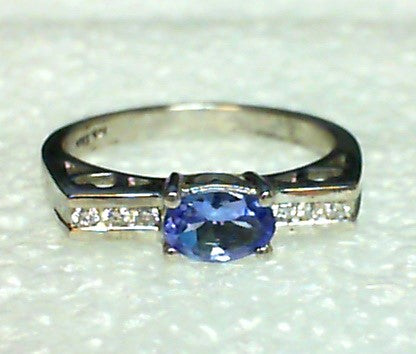 14K Yellow Gold Tanzanite & Diamond Vintage Ring, Estate