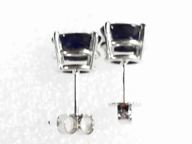 14K White Gold Sapphire Earring Studs, 2.84 ctw, New