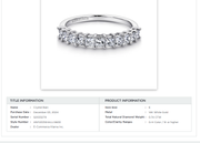 GABRIEL & CO PRINCESS CUT DIAMOND BAND, ESTATE