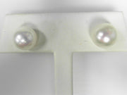 14 Karat White Gold 10mm Pearl Earrings, New