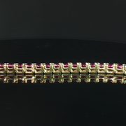 14K YELLOW GOLD UMBALITE GARNET BRACELET, ESTATE