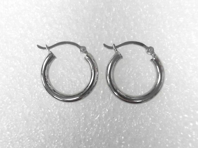 Sterling Silver 2.5mm Tube Hoop Earrings, New