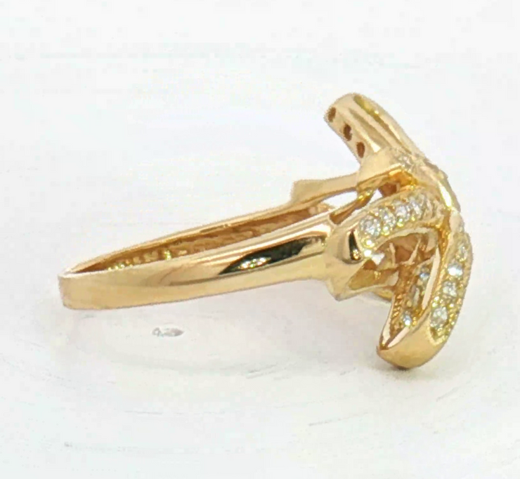 14K YELLOW GOLD BOW RING, ESTATE