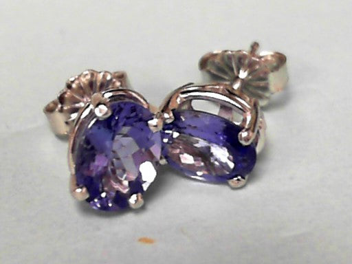 14k White Gold Tanzanite Earrings New